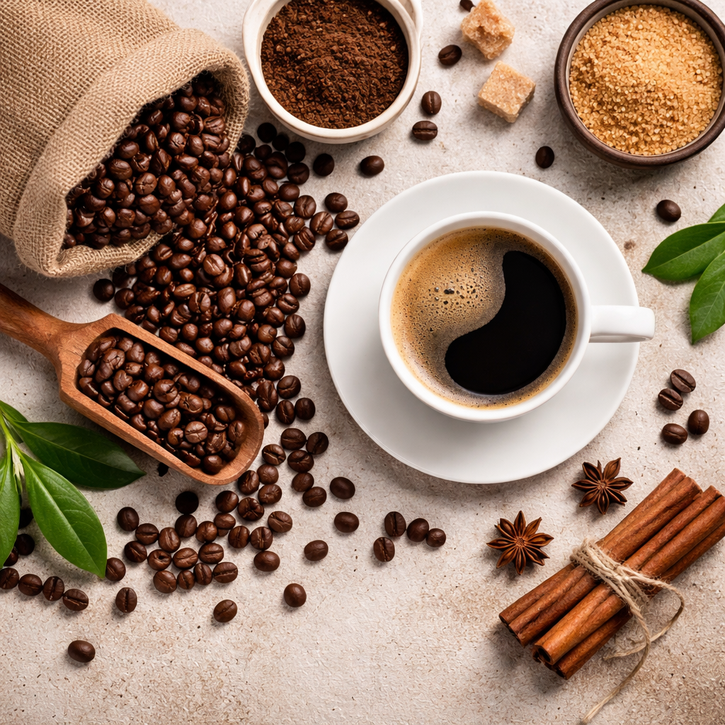 Assorted Dripara Coffee Company coffee bags featuring premium whole bean, ground, and espresso roasts in black resealable packaging.