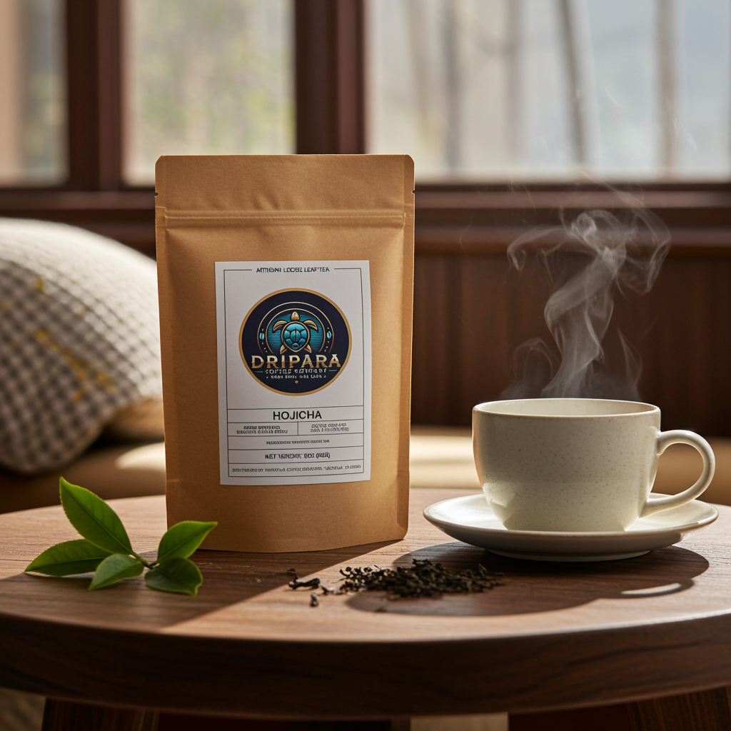 Hojicha roasted green tea powder Dripara Coffee Company premium tea pouch