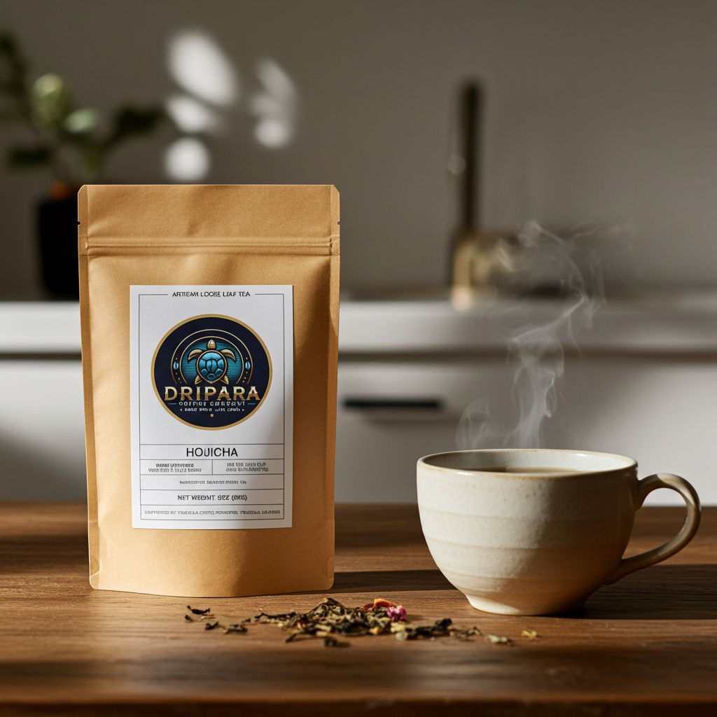 Hojicha roasted green tea powder Dripara Coffee Company premium tea pouch