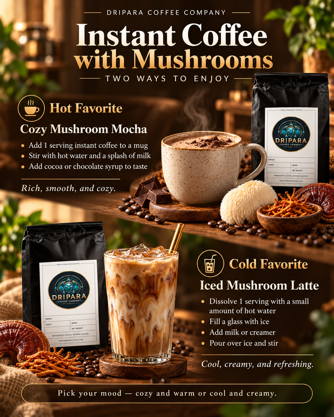Instant Coffee with Mushrooms
