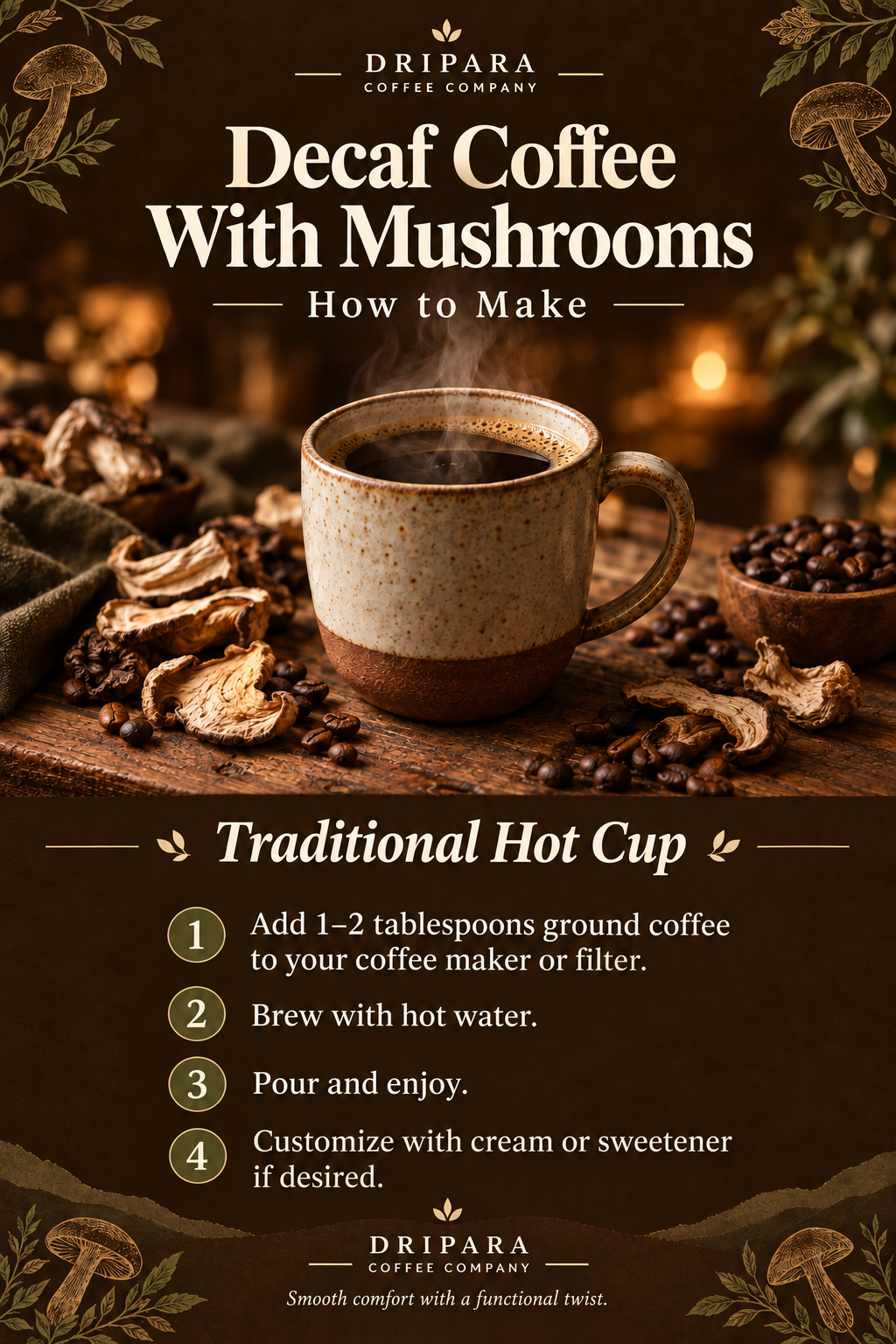 Decaf Coffee With Mushrooms